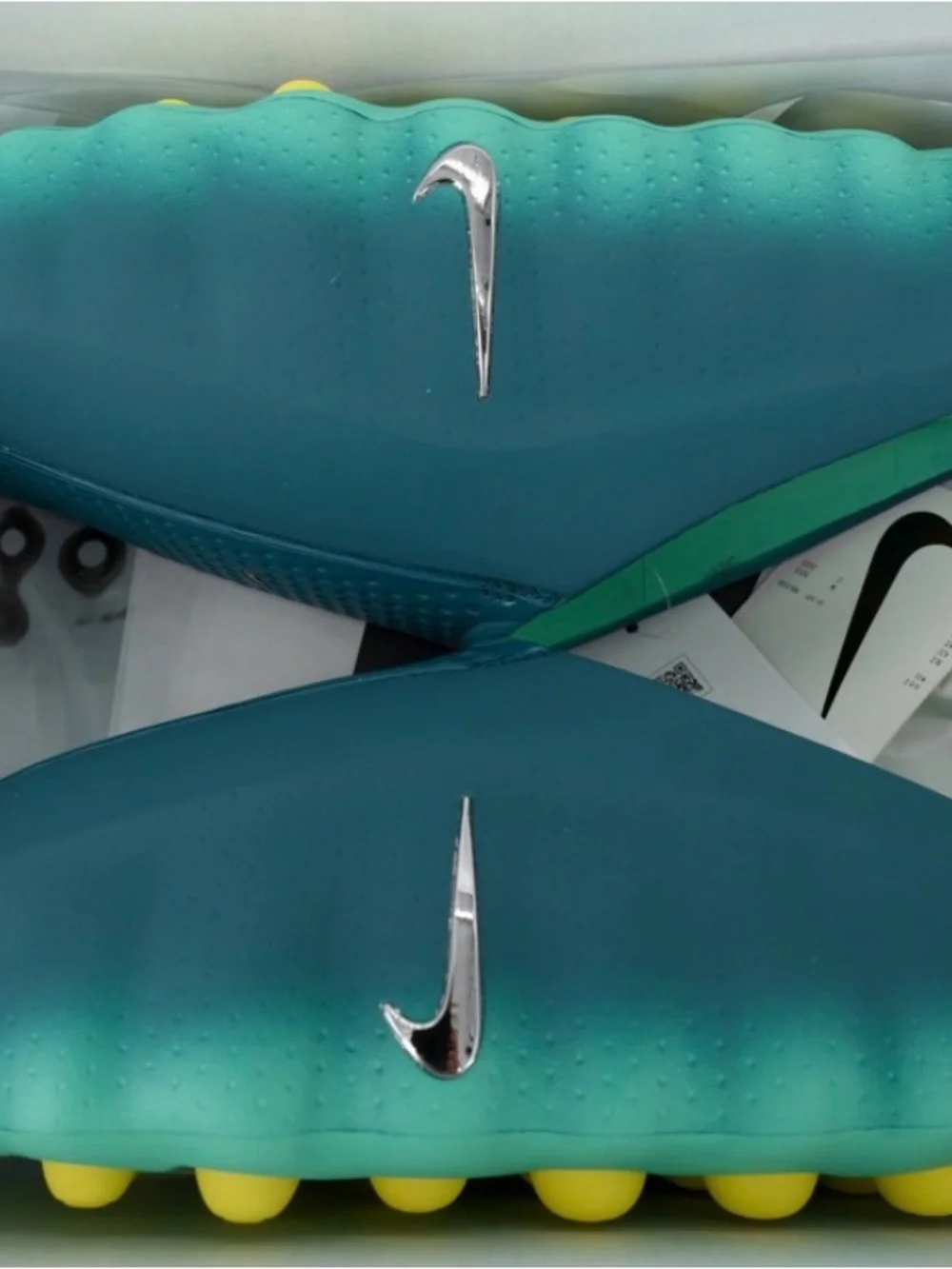 Nike Kids Teal Slide with Silver Swoosh